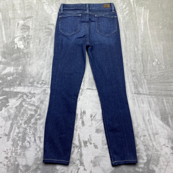 PAIGE Hoxton Ankle High Rise Skinny Jeans Dark Wash Women's Size 26 Fits 25" - Picture 8 of 9
